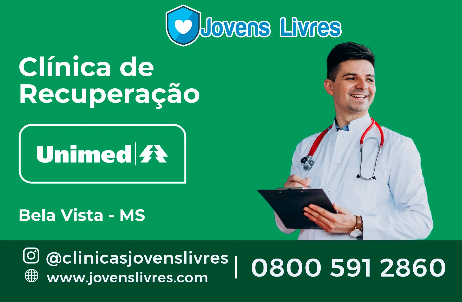 clínica de recuperação credenciada à Unimed em Bela Vista - MS