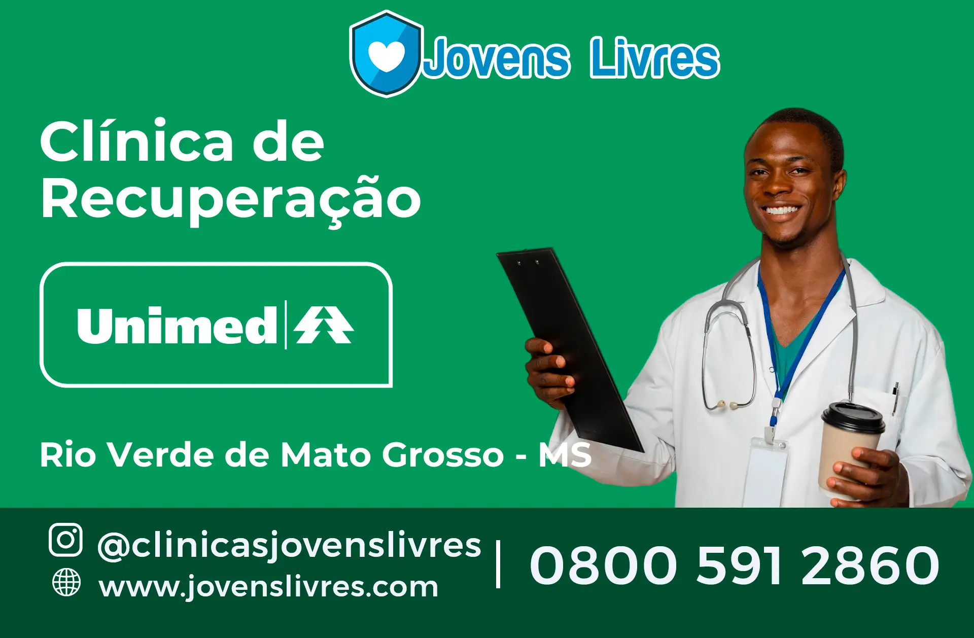 clínica de recuperação credenciada à Unimed em Rio Verde de Mato Grosso - MS